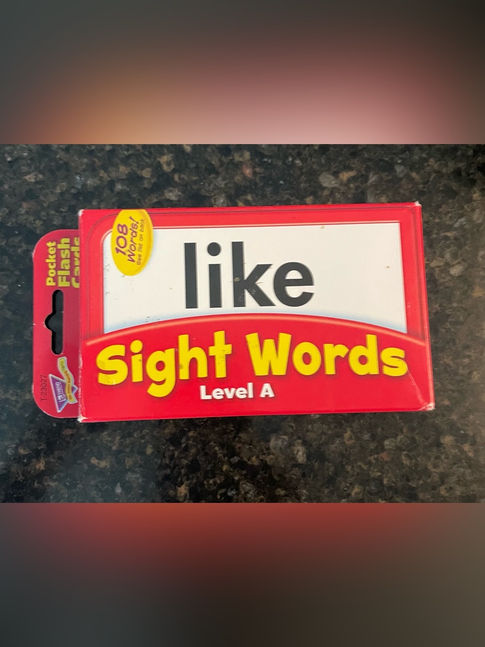 Sight words learning cards, flash cards. Level A, 108 sight words.
